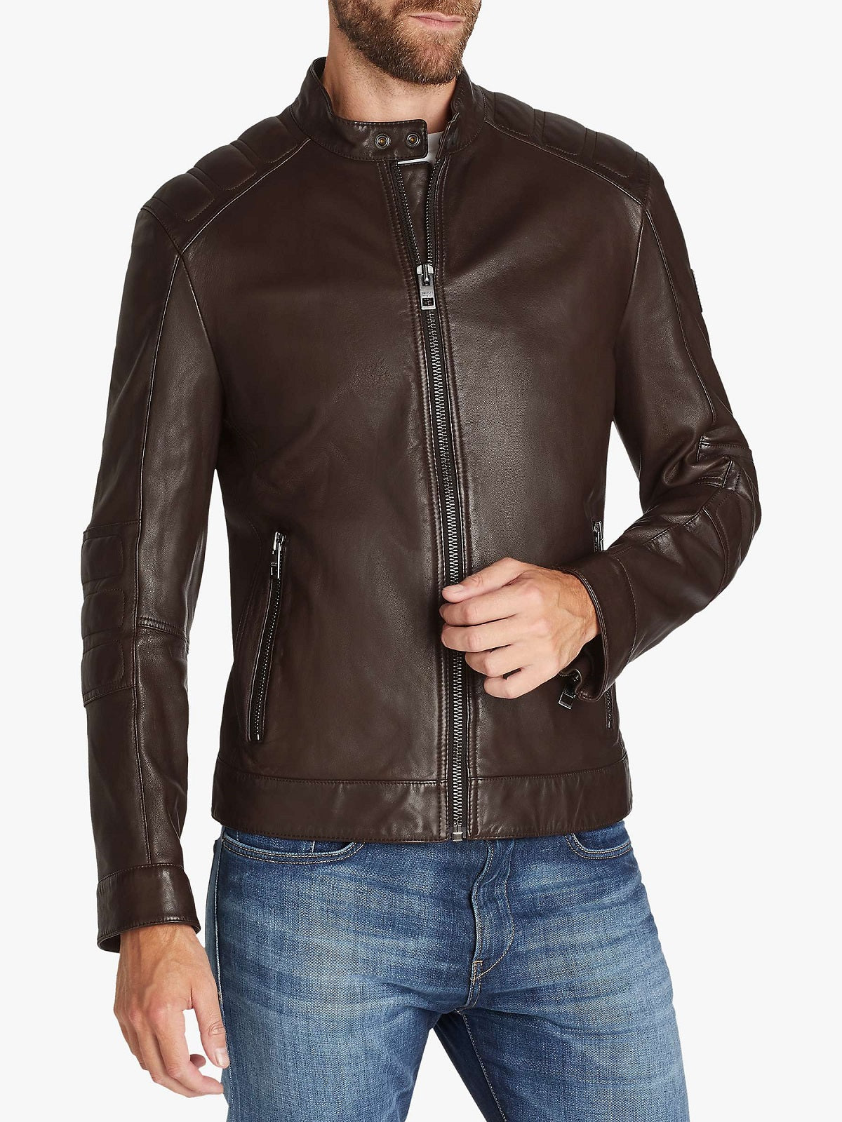 Brown Leather Jakcet - Shearling leather