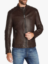 Load image into Gallery viewer, Brown Leather Jakcet - Shearling leather
