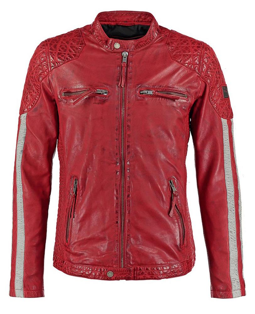 Hank Red Quilted Leather Jacket - Shearling leather