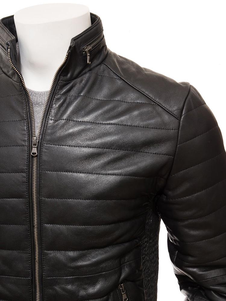 Jair Black Quilted Leather Jacket - Shearling leather