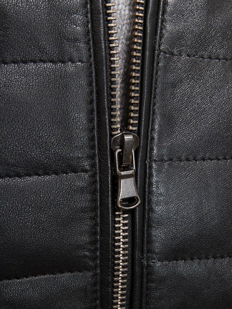 Jair Black Quilted Leather Jacket - Shearling leather