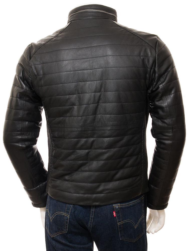 Jair Black Quilted Leather Jacket - Shearling leather