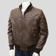 Load image into Gallery viewer, Mado Brown Removable Hooded Leather Jacket - Shearling leather
