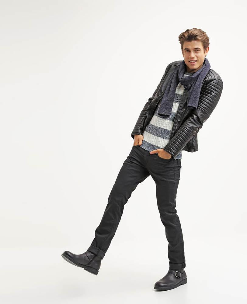 Robt Black Quilted Leather Jacket - Shearling leather
