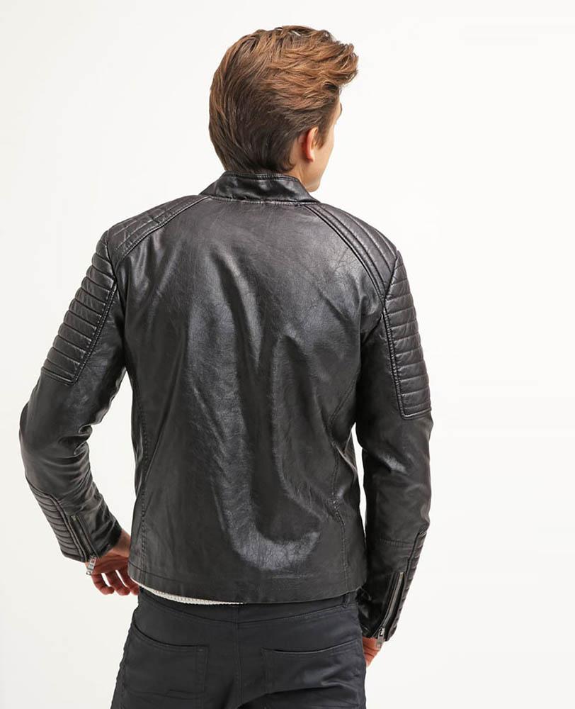 Robt Black Quilted Leather Jacket - Shearling leather