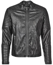 Load image into Gallery viewer, Robt Black Quilted Leather Jacket - Shearling leather

