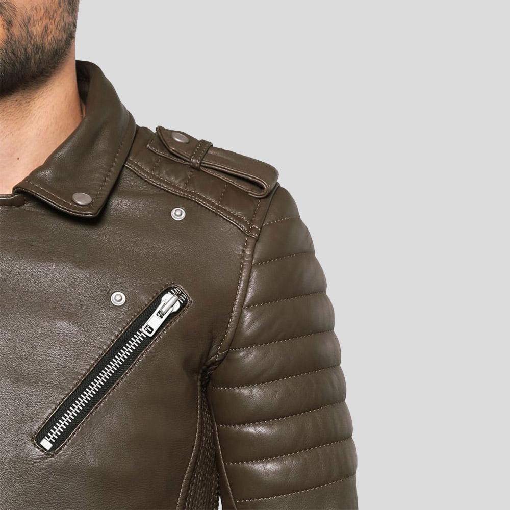 Carl Brown Motorcycle Leather Jacket - Shearling leather