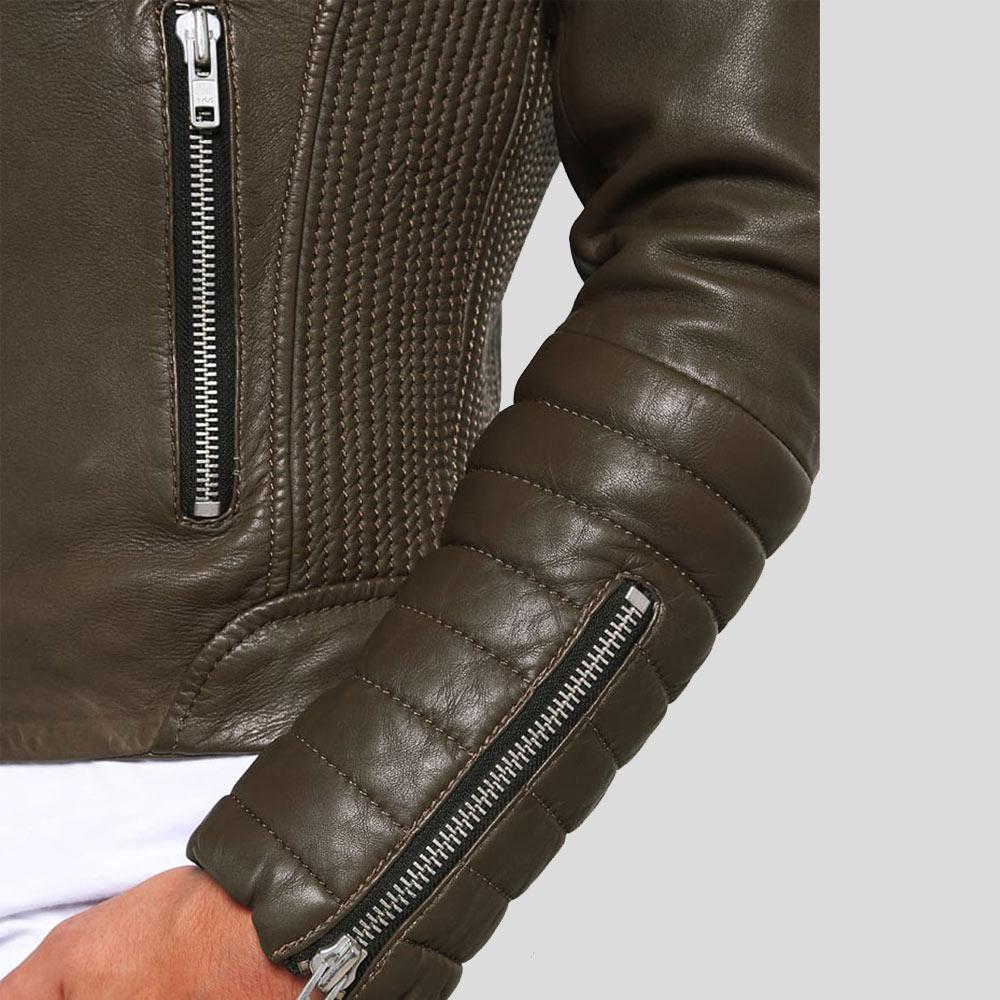 Carl Brown Motorcycle Leather Jacket - Shearling leather