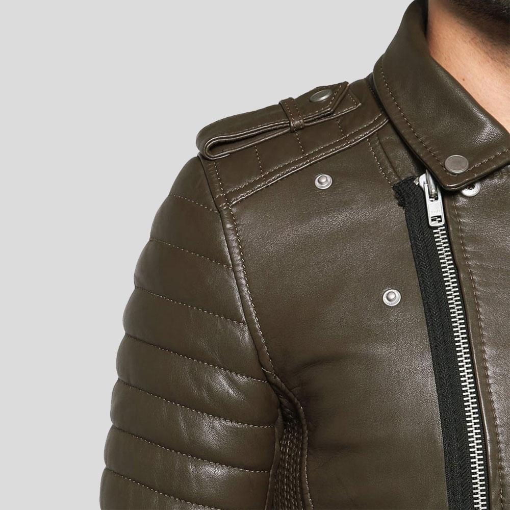 Carl Brown Motorcycle Leather Jacket - Shearling leather