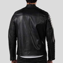Load image into Gallery viewer, Elon Black Motorcycle Leather Jacket - Shearling leather
