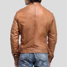 Load image into Gallery viewer, Luca Brown Motorcycle Leather Jacket - Shearling leather
