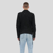 Load image into Gallery viewer, Mytch Black Motorcycle Leather Jacket - Shearling leather
