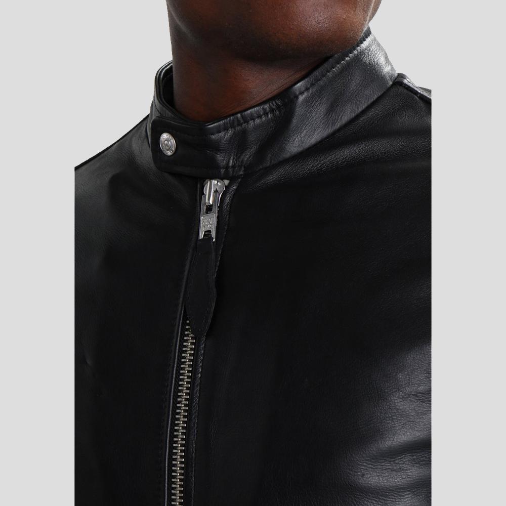 Neil Black Quilted Lambskin Leather Jacket - Shearling leather