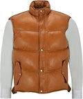 Men’s Lamb Puffer Leather Waistcoat - Shearling leather
