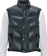 Load image into Gallery viewer, Men’s Lamb Puffer Leather Waistcoat - Shearling leather
