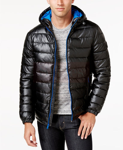 Leather Puffer Coat - Shearling leather