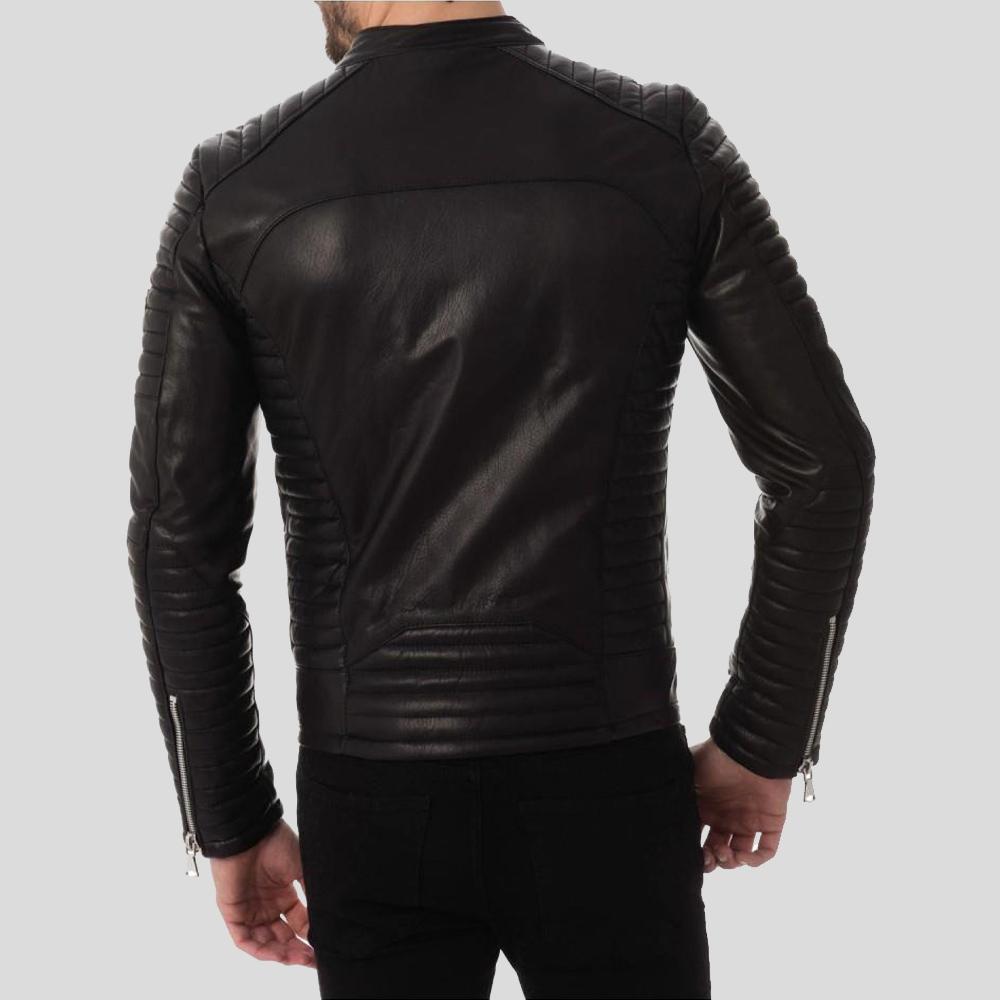 Dwite Black Quilted Leather Jacket - Shearling leather