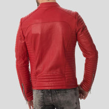 Load image into Gallery viewer, Gyles Red Quilted Leather Jacket - Shearling leather
