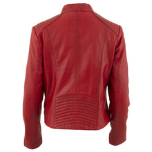 Load image into Gallery viewer, Women RAF B3 Sheepskin Red Biker Leather Jacket
