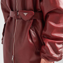 Load image into Gallery viewer, Women&#39;s Red Oversized Sheepskin Leather Bomber Jacket
