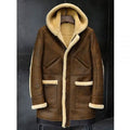 Sheepskin Coat Hooded Leather Jacket Fur Coat Mens Winter Coats Long Fur Jacket