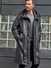 Load image into Gallery viewer, Leather Down Jacket Long Winter Overcoat Warm Oversize Outwear
