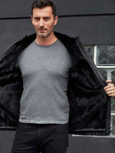 Load image into Gallery viewer, Mink Fur Overcoat Oversize Winter Outwear Long Black Leather Jacket
