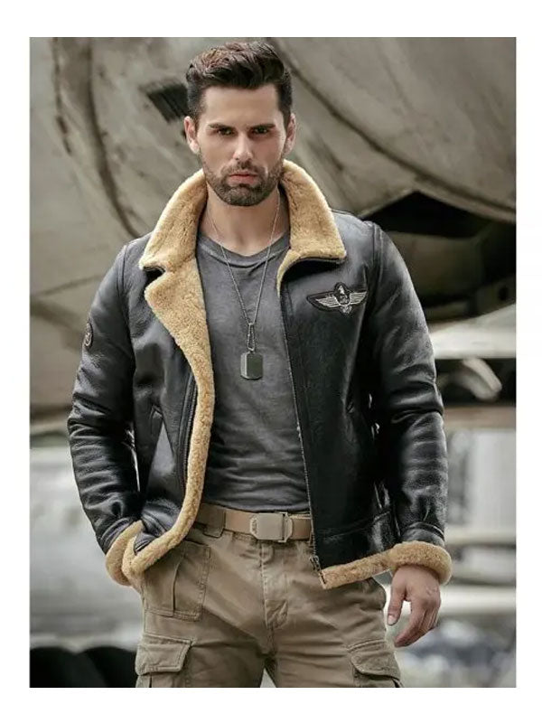 Sheepskin Shearling Leather Bomber Jacket | Shearling Jackets & Coats