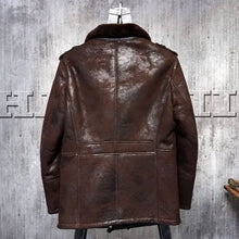 Load image into Gallery viewer, Mens Pilot’s Leather Aviator B3 Sheepskin Flying Bomber Jacket
