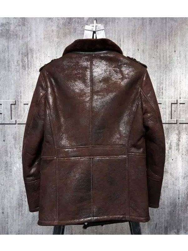 American Style Pilot’s Flying Maroon Aviator B3 Sheepskin Shearling Leather Bomber Jacket