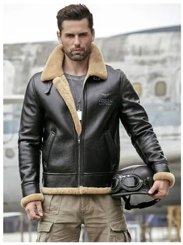 Shearling Jacket Motorcycle Fur Coat Leather Jacket Thick Mens Winter Coats