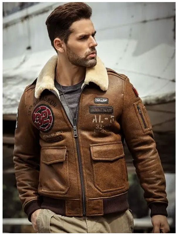 Mens B3 Leather Bomber Jacket | Shearling Jackets | Aviator Jackets