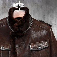 Load image into Gallery viewer, Mens Pilot’s Leather Aviator B3 Sheepskin Flying Bomber Jacket
