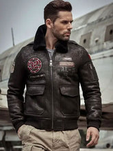 Load image into Gallery viewer, Men&#39;s Air-force B3 Flight Aviator Coat Embroidered Long Jacket With Patches
