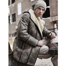 Load image into Gallery viewer, Bomber Jacket Hooded Leather Jacket 2019 New Mens Winter Coats Long Fur Jacket Trench Coat

