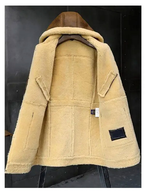 Mens Sheepskin Shearling Leather Jacket | Buy Hooded Shearling Jackets