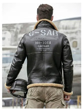 Load image into Gallery viewer, Shearling Jacket Motorcycle Fur Coat Leather Jacket Thick Mens Winter Coats

