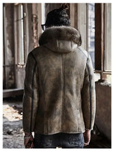 Load image into Gallery viewer, Shearling Leather Bomber Jacket | Shearling Jackets | Bomber Jacket
