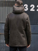 Load image into Gallery viewer, Mink Fur Coat Warm Winter Overcoat Oversize Parkas Hooded Black Leather Outwear
