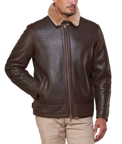 Shearling Sheepskin Bomber Jacket - Shearling leather