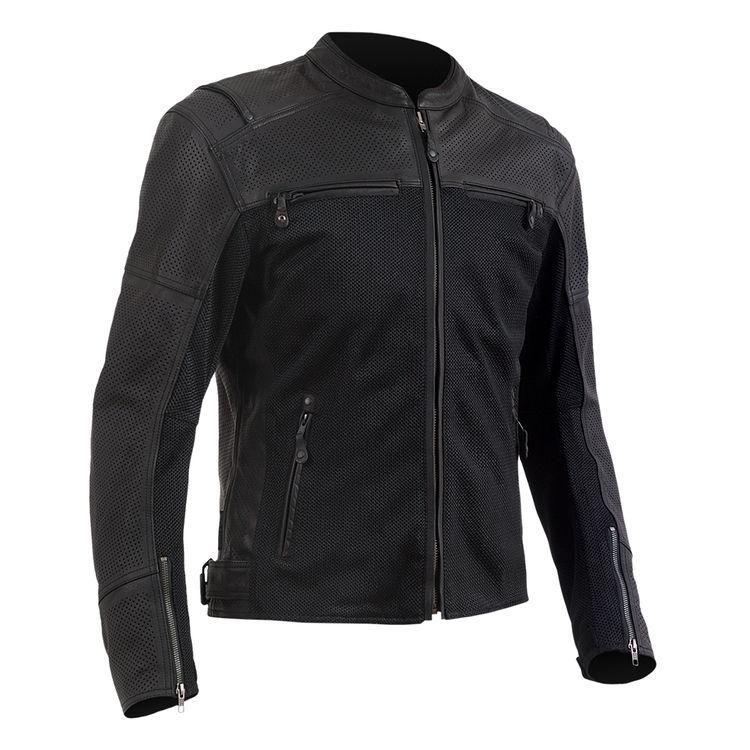 MOTORCYCLE LEATHER AND MESH BLACK RACING JACKET - Shearling leather