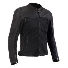 Load image into Gallery viewer, MOTORCYCLE LEATHER AND MESH BLACK RACING JACKET - Shearling leather
