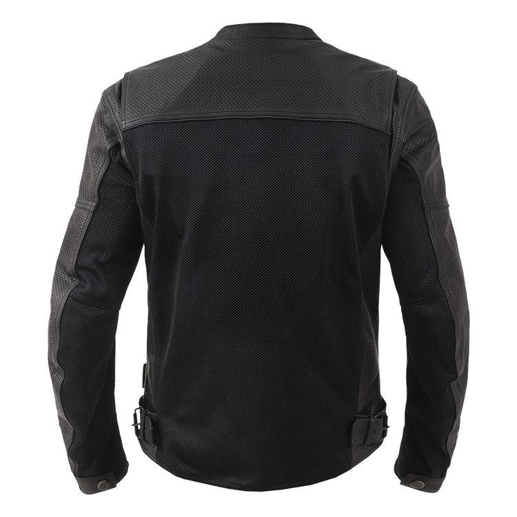 MOTORCYCLE LEATHER AND MESH BLACK RACING JACKET - Shearling leather