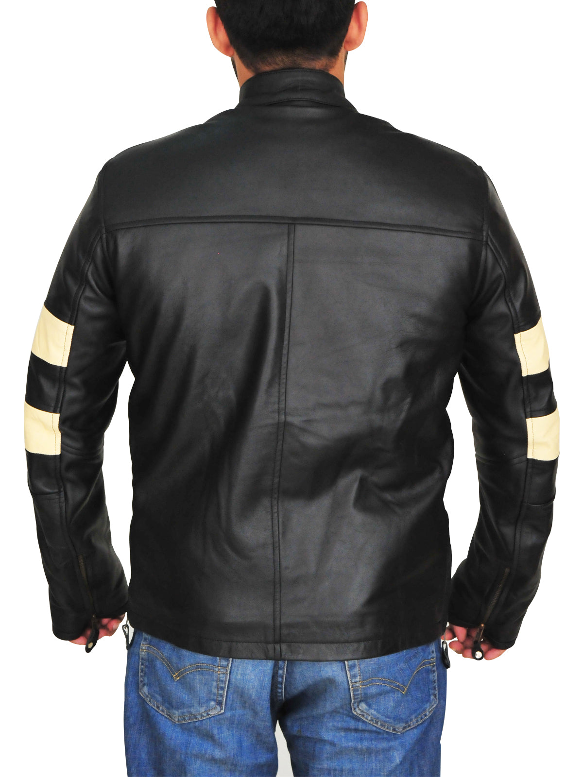 Leather Biker Jacket In Black - Shearling leather