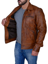 Load image into Gallery viewer, Men’s Distressed Brown Jacket - Shearling leather

