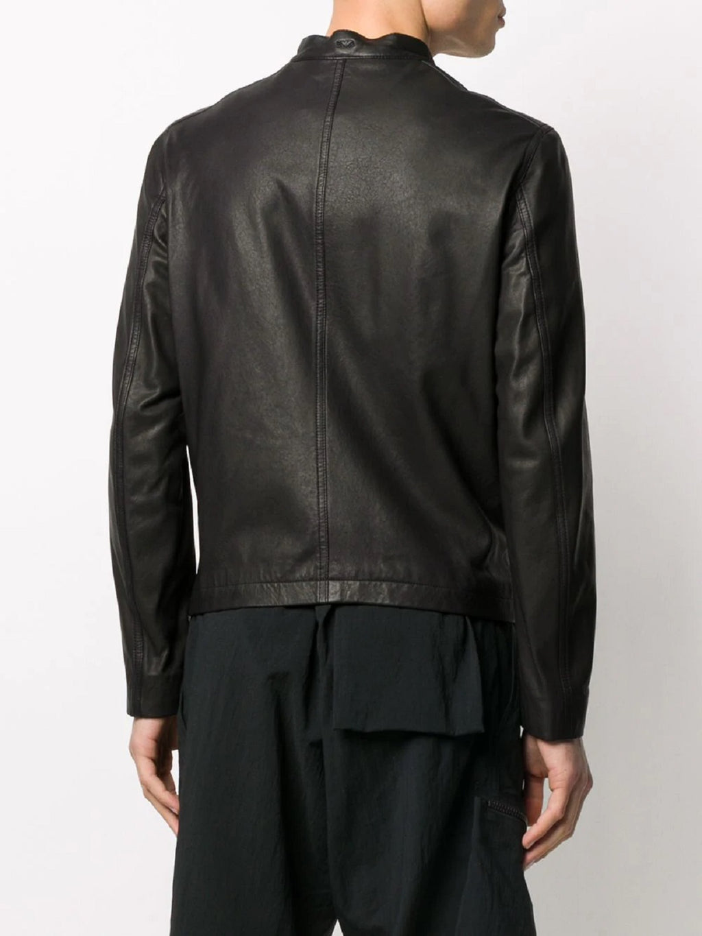 Black Leather Jacket - Shearling leather