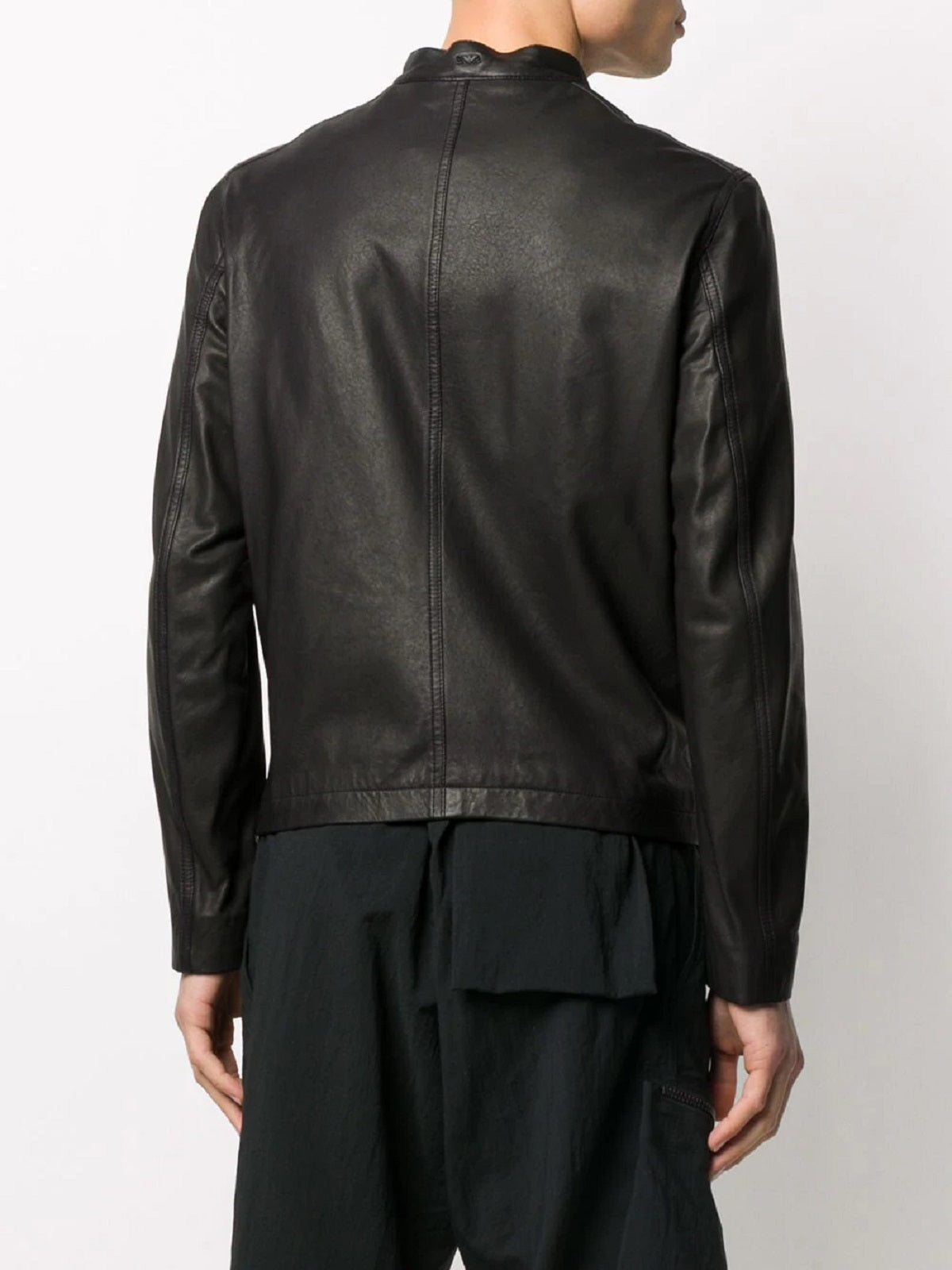 Black Leather Jacket - Shearling leather
