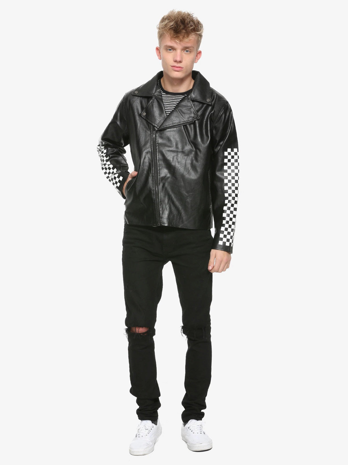 Black Leather Jacket - Shearling leather