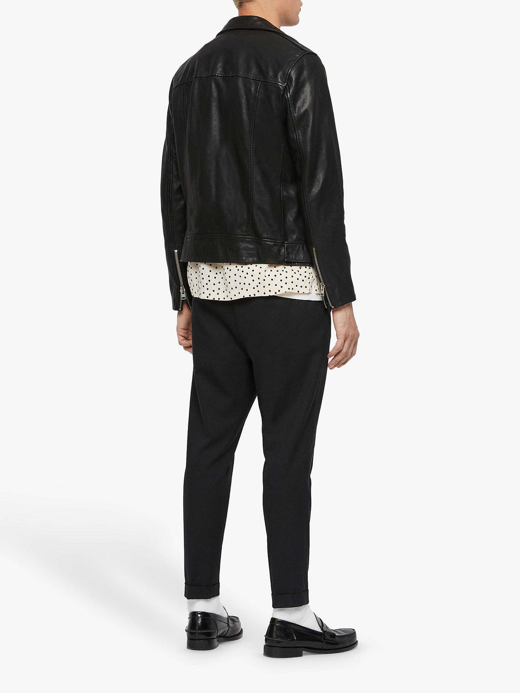 Natty Black Jacket For Men - Shearling leather