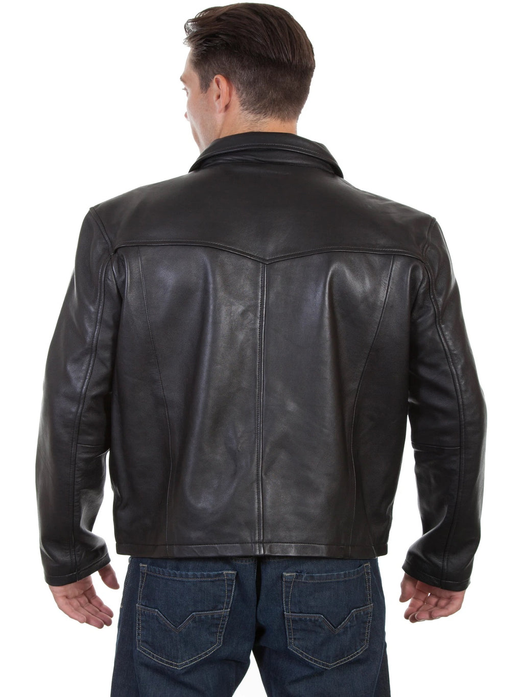 Black Leather Jacket - Shearling leather